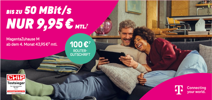Monatsangebot: MagentaZuhause, Details siehe Fußnote unten