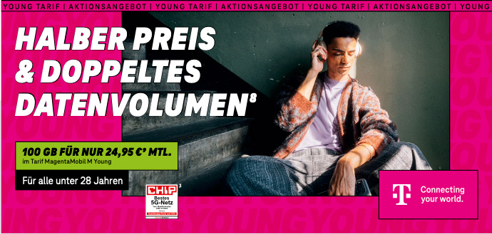 Monatsangebot: MagentaMobileYoung, Details siehe Fußnote unten