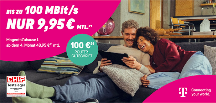 Monatsangebot: MagentaZuhause, Details siehe Fußnote unten