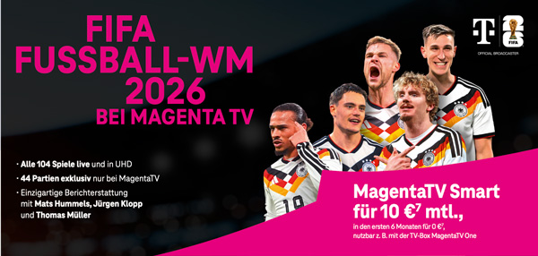 Monatsangebot: MagentaTV, Details siehe Fußnote unten