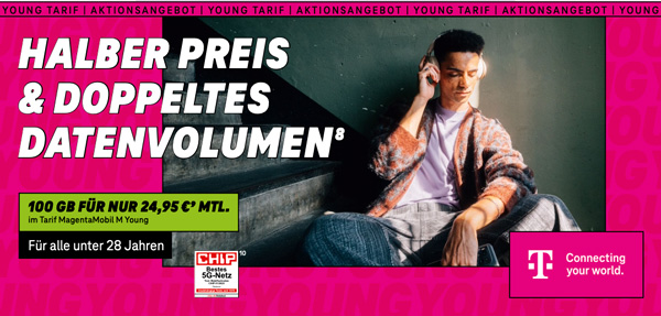 Monatsangebot: MagentaMobileYoung, Details siehe Fußnote unten