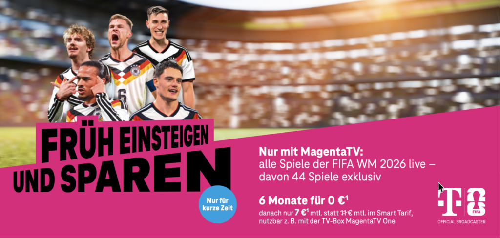 Monatsangebot: MagentaTV, Details siehe Fußnote unten