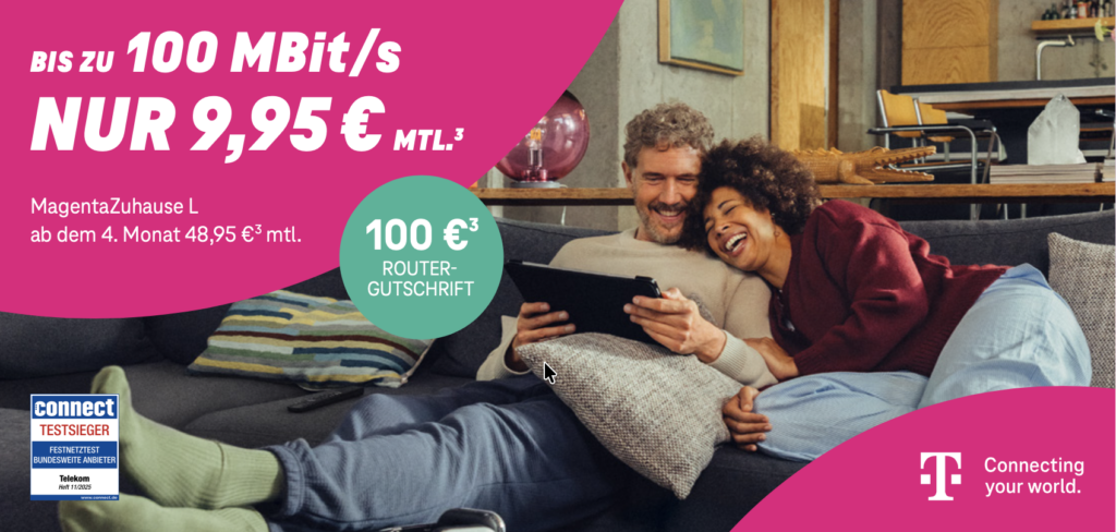 Monatsangebot: MagentaZuhause, Details siehe Fußnote unten